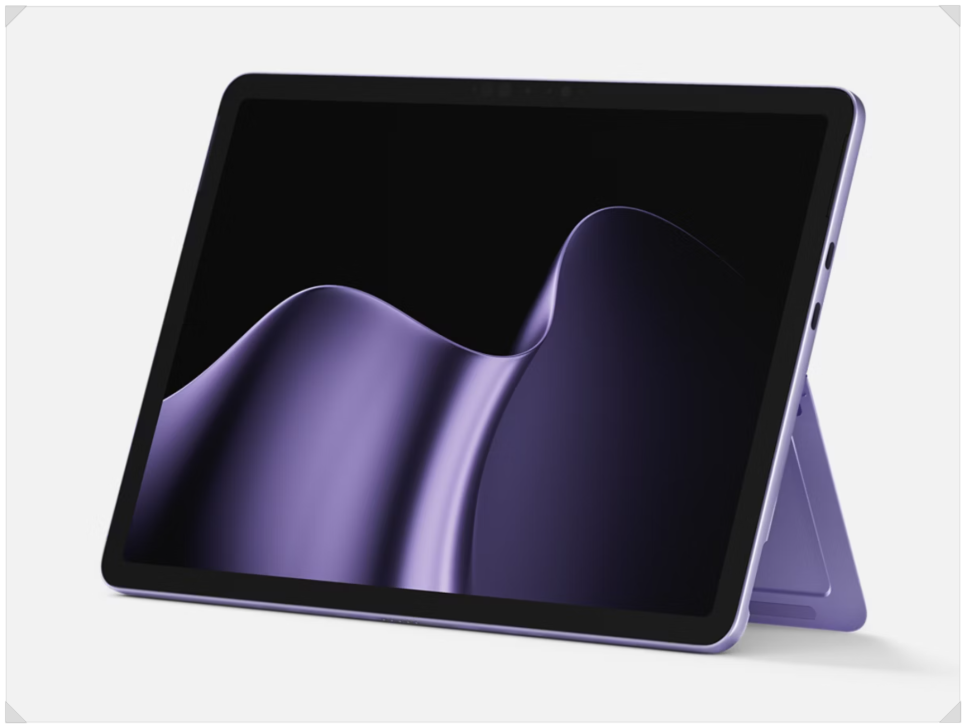 Violet Surface Pro 12-inch standing on its kickstand
