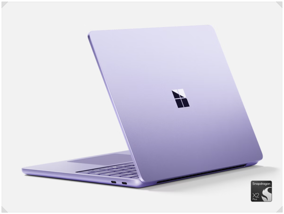Violet Surface Laptop 13-inch seen from behind
