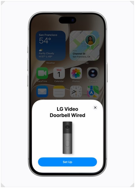 iPhone setup card for the LG Video Doorbell Wired